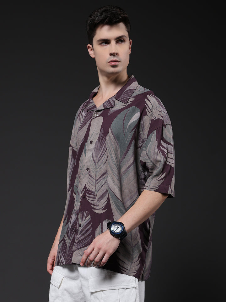 Mens Half Sleeve Casual Shirt  – Brown