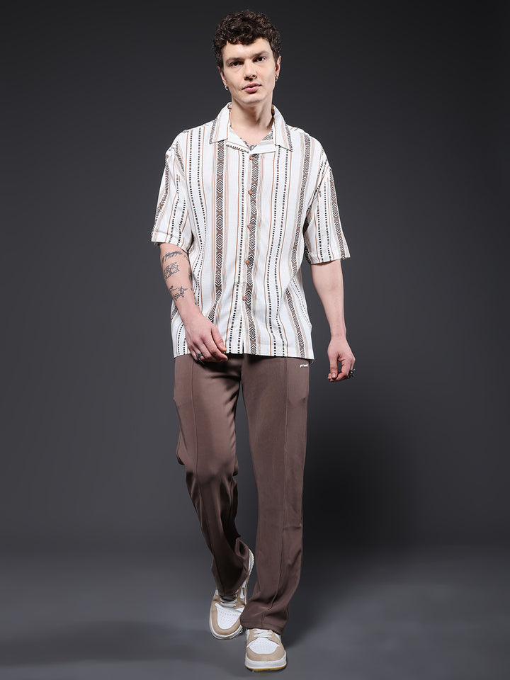 Mens Half Sleeve Casual Shirt  – White