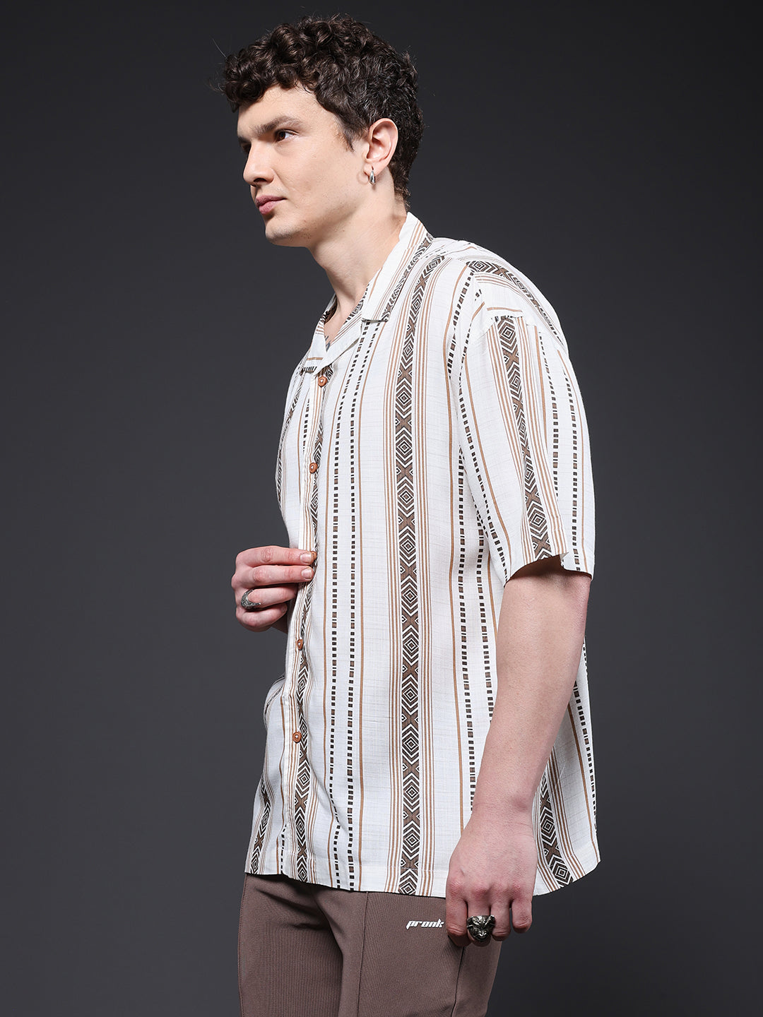 Mens Half Sleeve Casual Shirt  – White