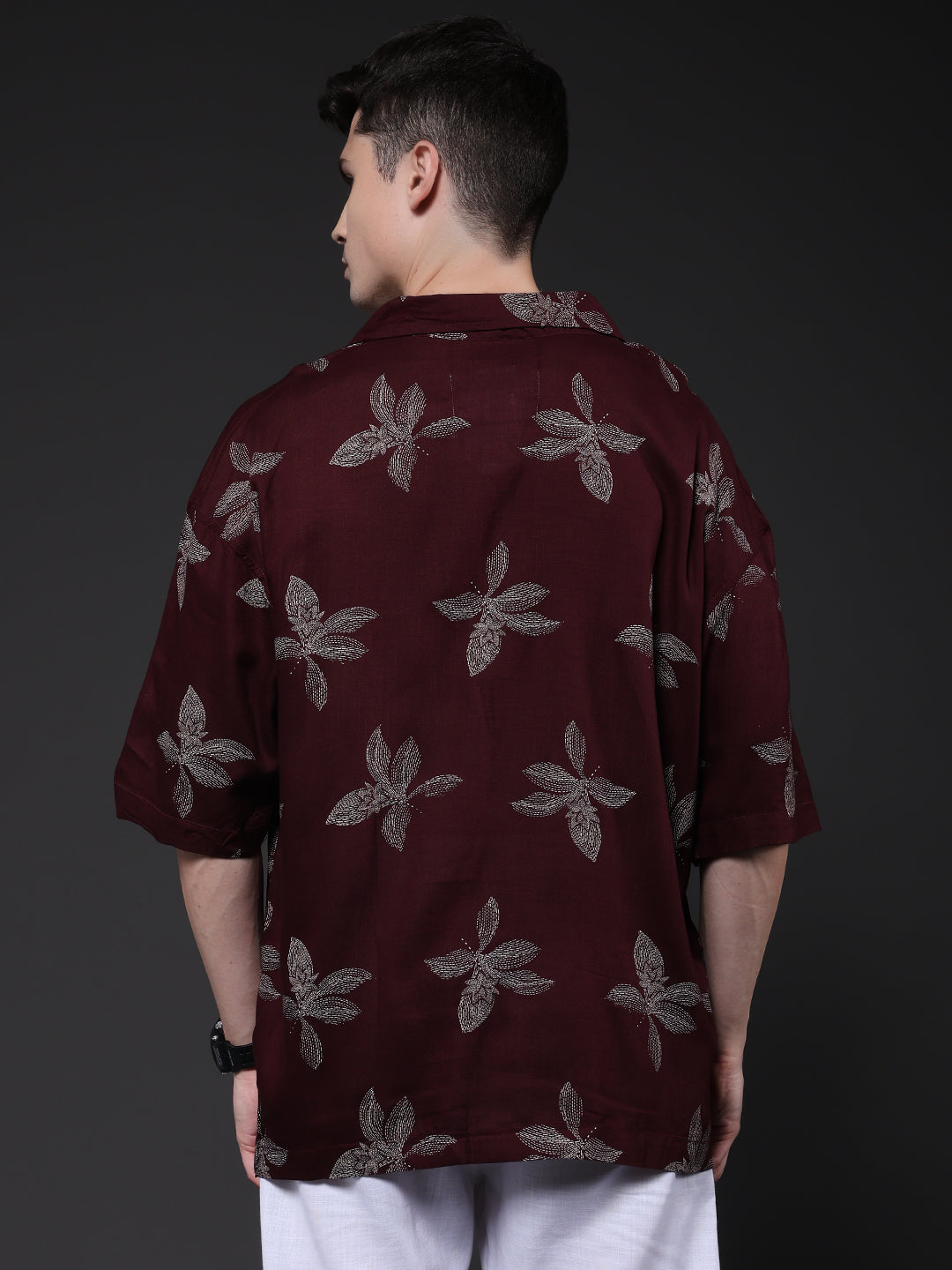 Mens Half Sleeve Casual Shirt  – Wine