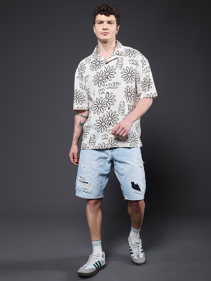 Mens Half Sleeve Casual Shirt  – Black