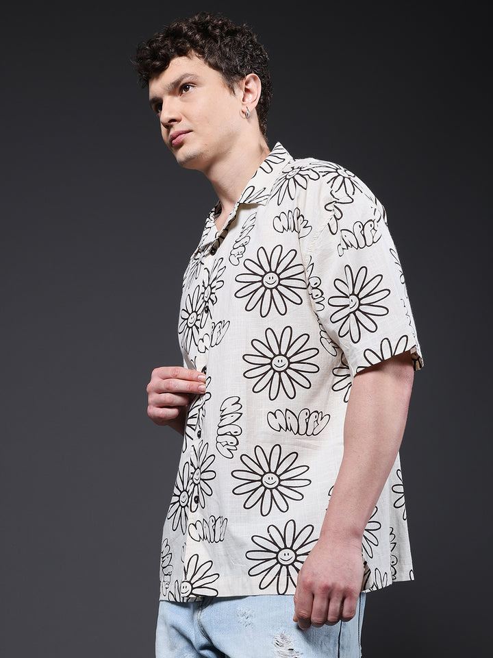 Mens Half Sleeve Casual Shirt  – Black