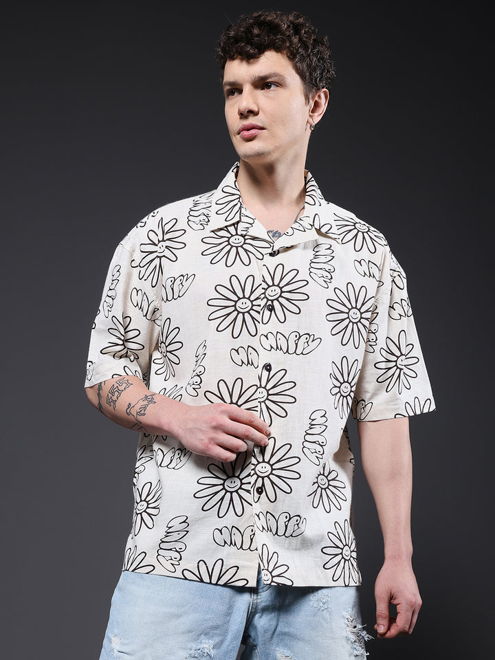 Mens Half Sleeve Casual Shirt  – Black