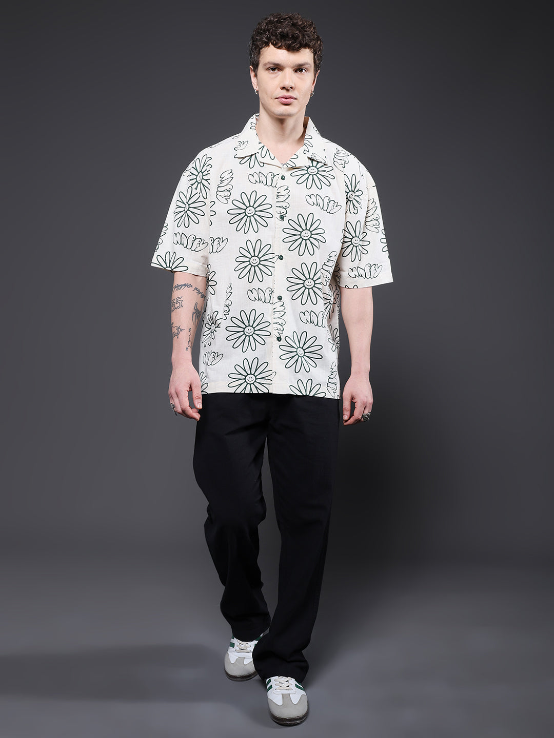 Mens Half Sleeve Casual Shirt  – Off White