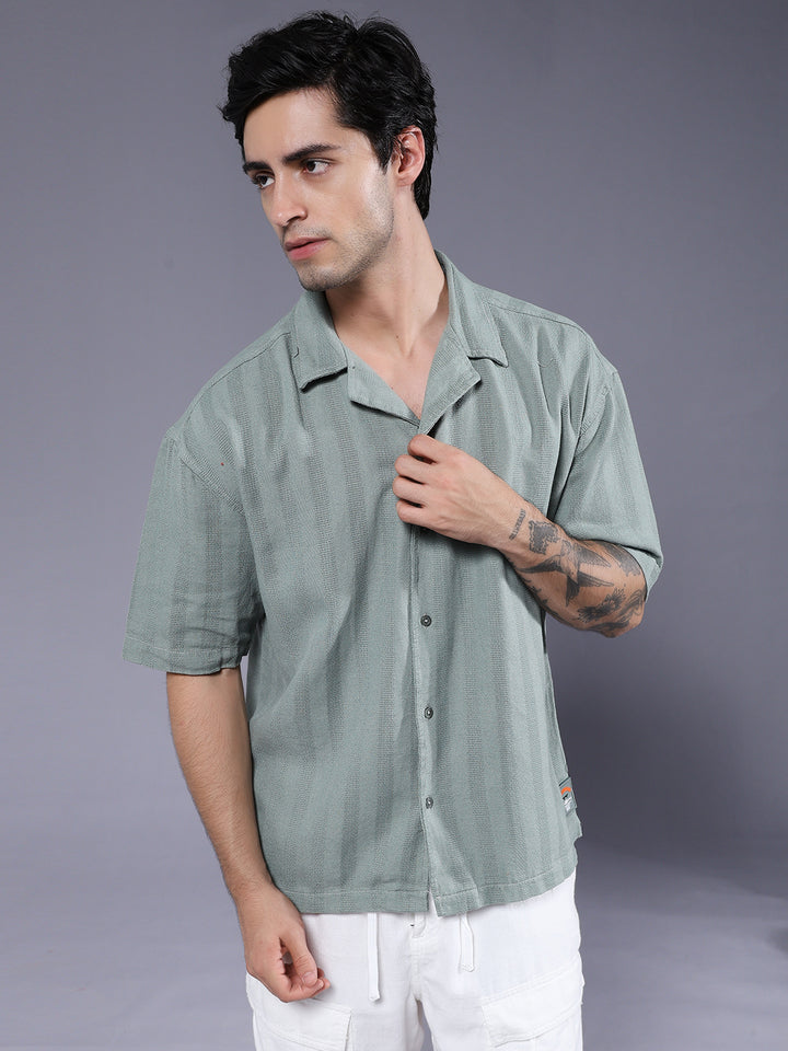 Mens Half Sleeve Casual Shirt  – Mint Green