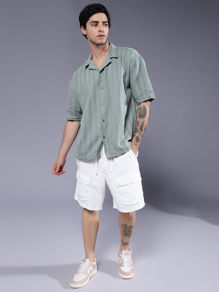 Mens Half Sleeve Casual Shirt  – Mint Green