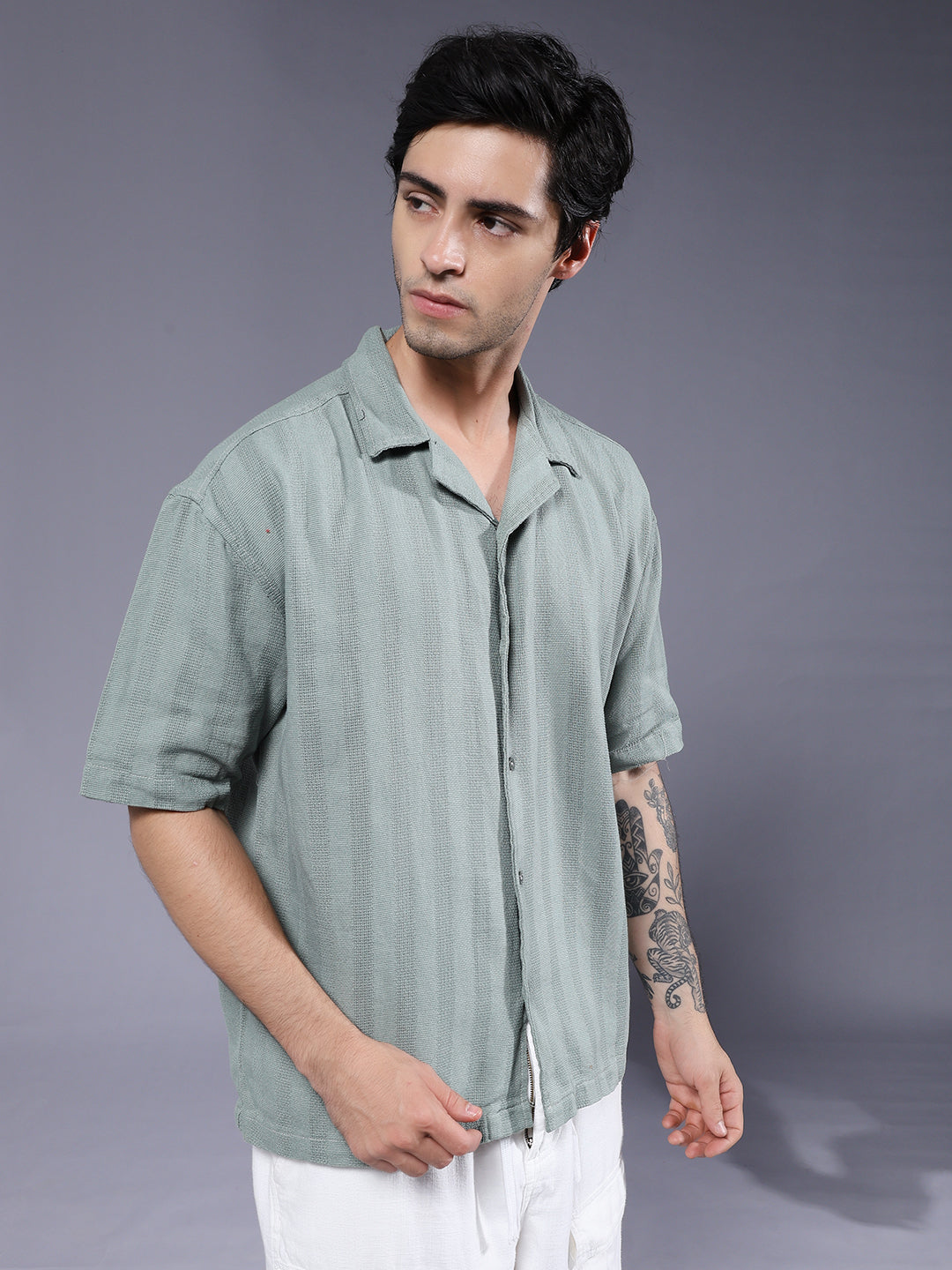 Mens Half Sleeve Casual Shirt  – Mint Green