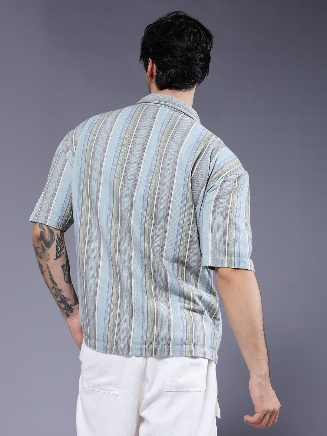Mens Half Sleeve Casual Shirt  – Sky