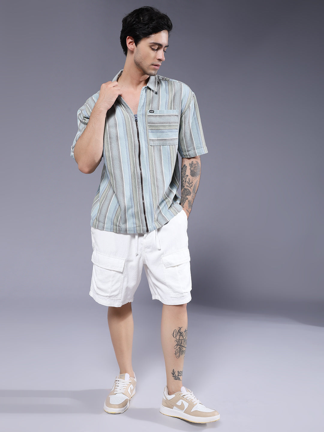 Mens Half Sleeve Casual Shirt  – Sky