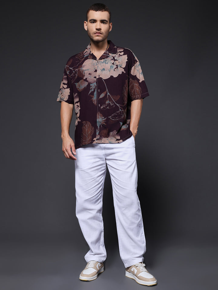 Mens Half Sleeve Casual Shirt  – Brown