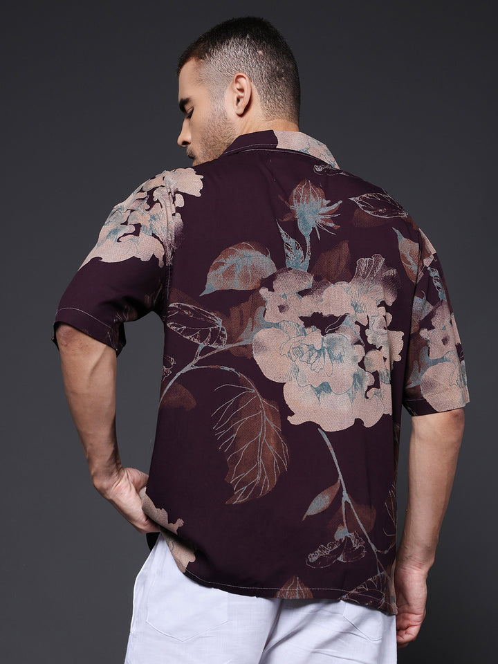 Mens Half Sleeve Casual Shirt  – Brown