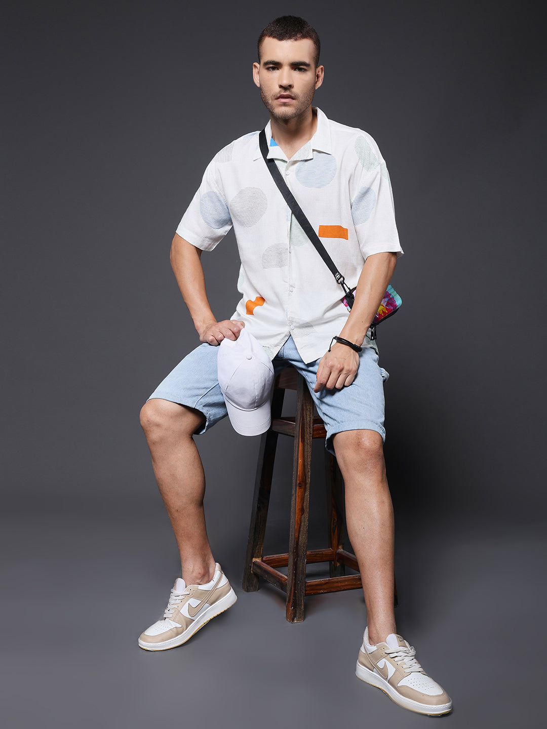 Mens Half Sleeve Casual Shirt  – Blue