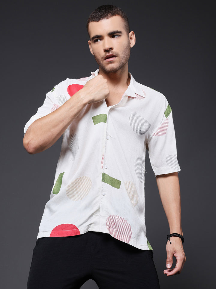 Mens Half Sleeve Casual Shirt  – Candy Red