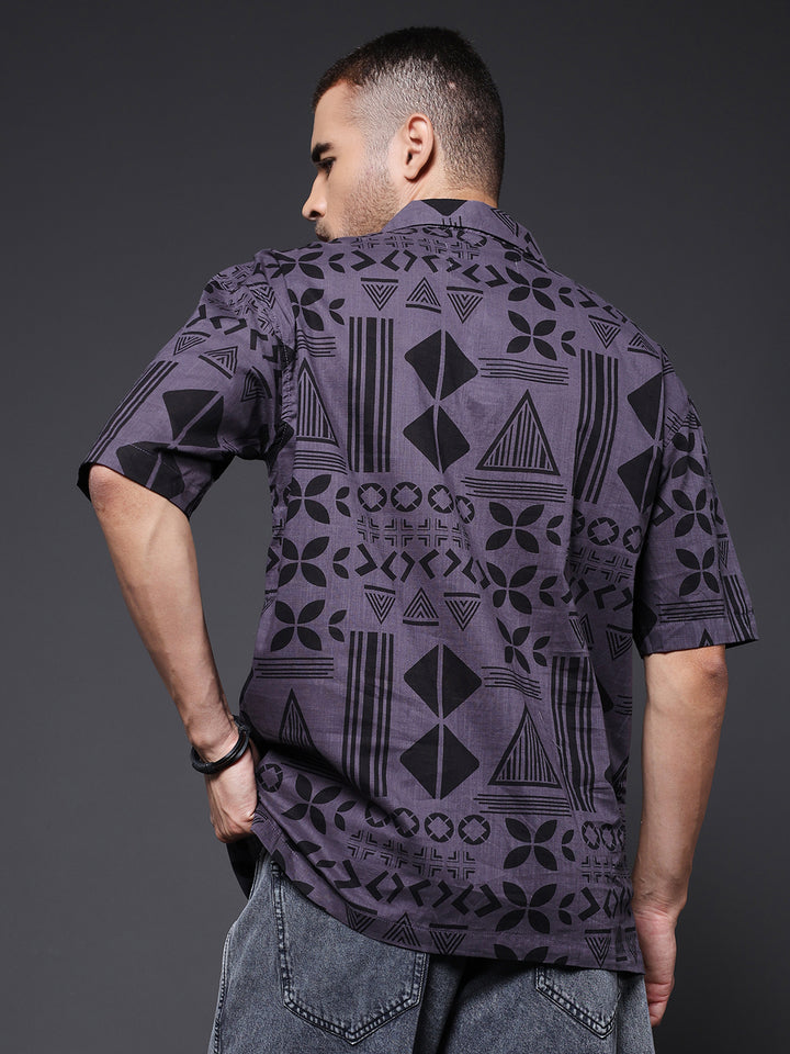 Mens Half Sleeve Casual Shirt  – Dark Grey