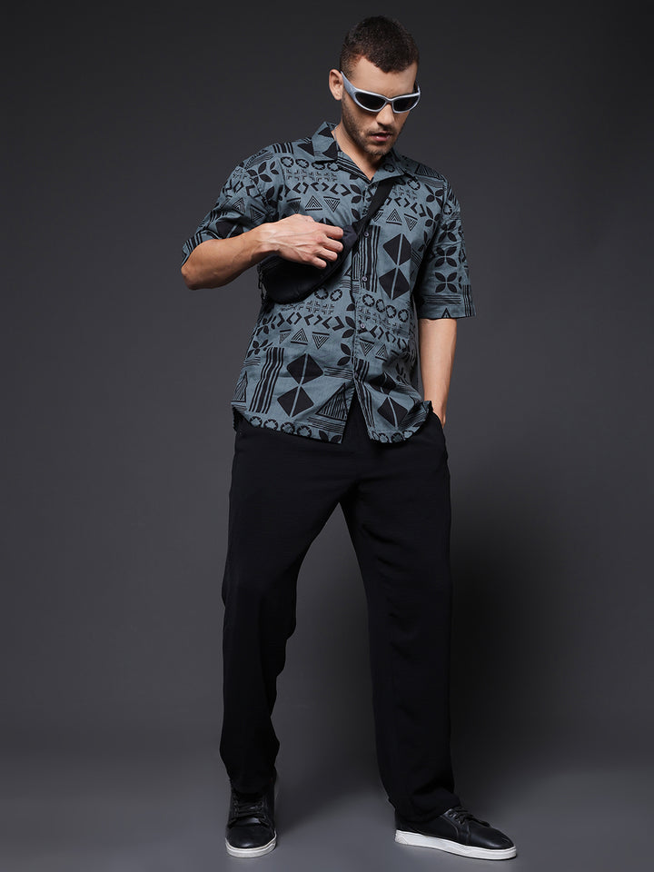 Mens Half Sleeve Casual Shirt  – Olive Green