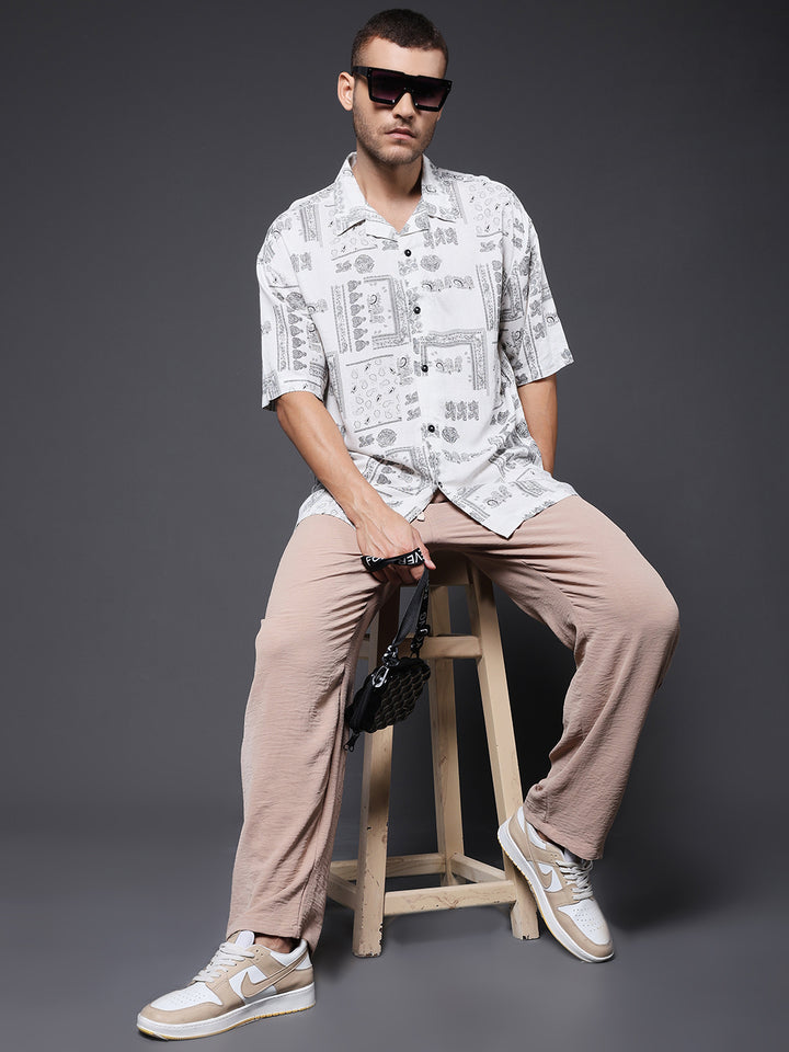 Mens Half Sleeve Casual Shirt  – Black