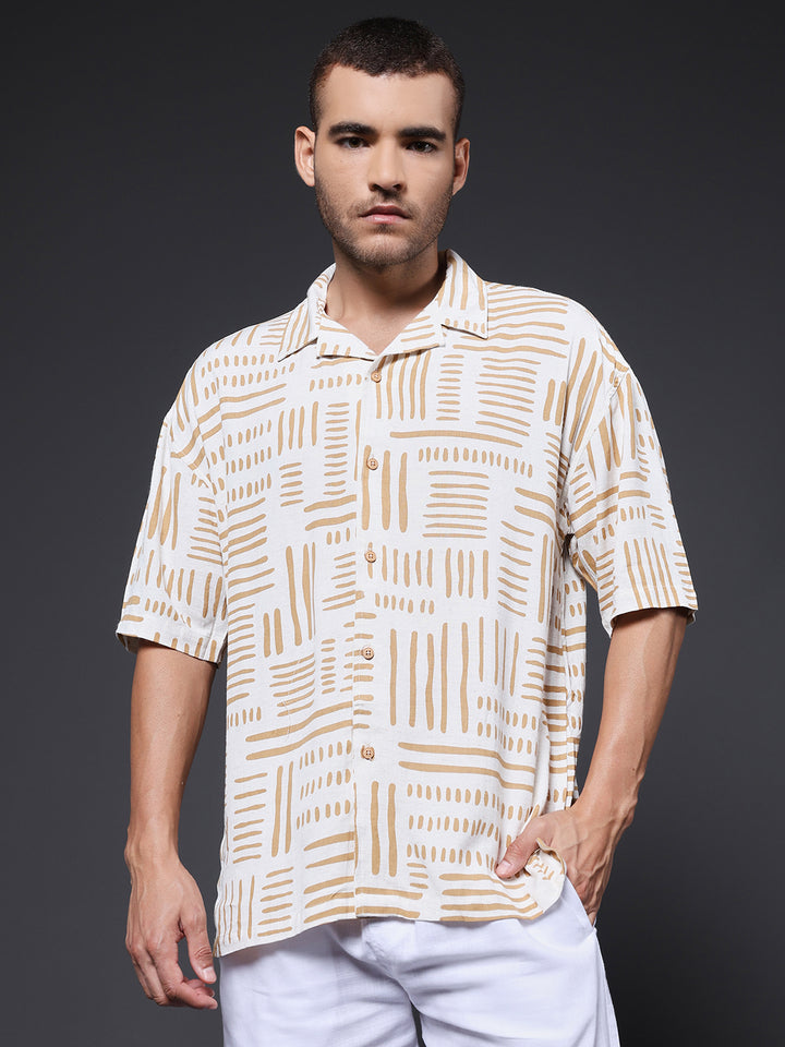 Mens Half Sleeve Casual Shirt  – Khaki