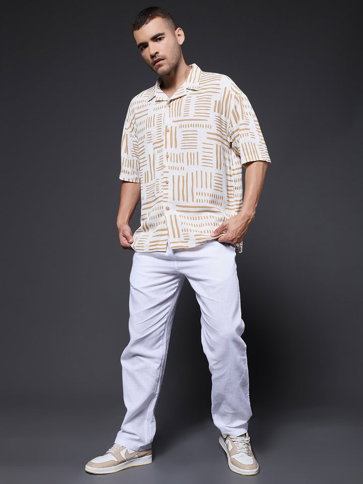 Mens Half Sleeve Casual Shirt  – Khaki