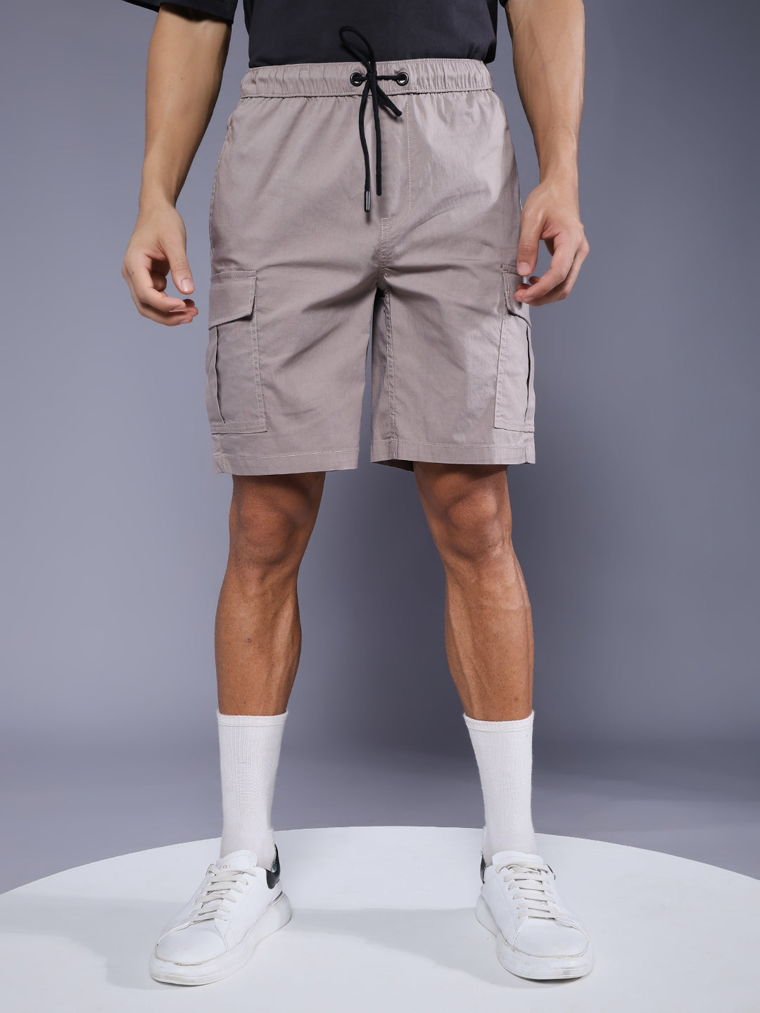 Mens Cotton Utility Shorts  – Ash Grey