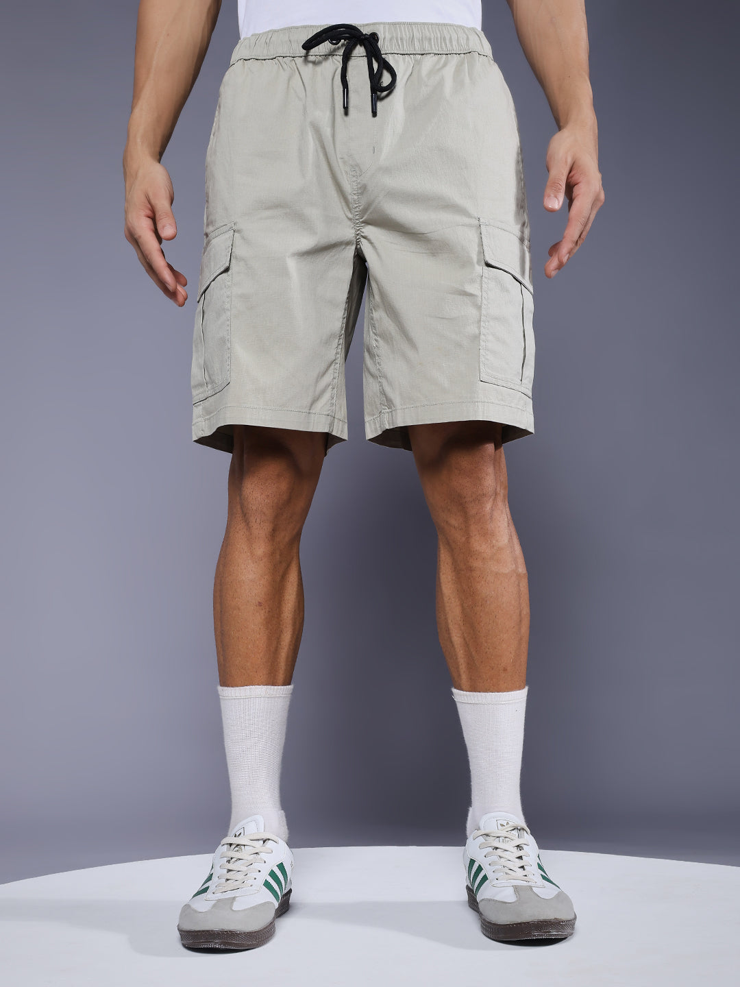 Mens Cotton Utility Shorts  – Olive
