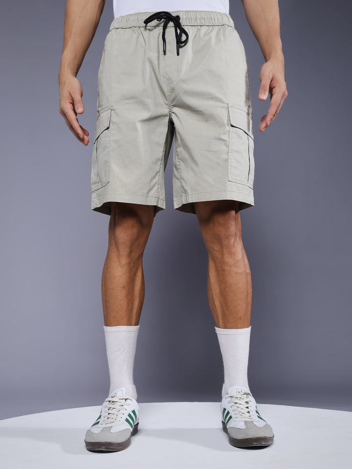 Mens Cotton Utility Shorts  – Olive