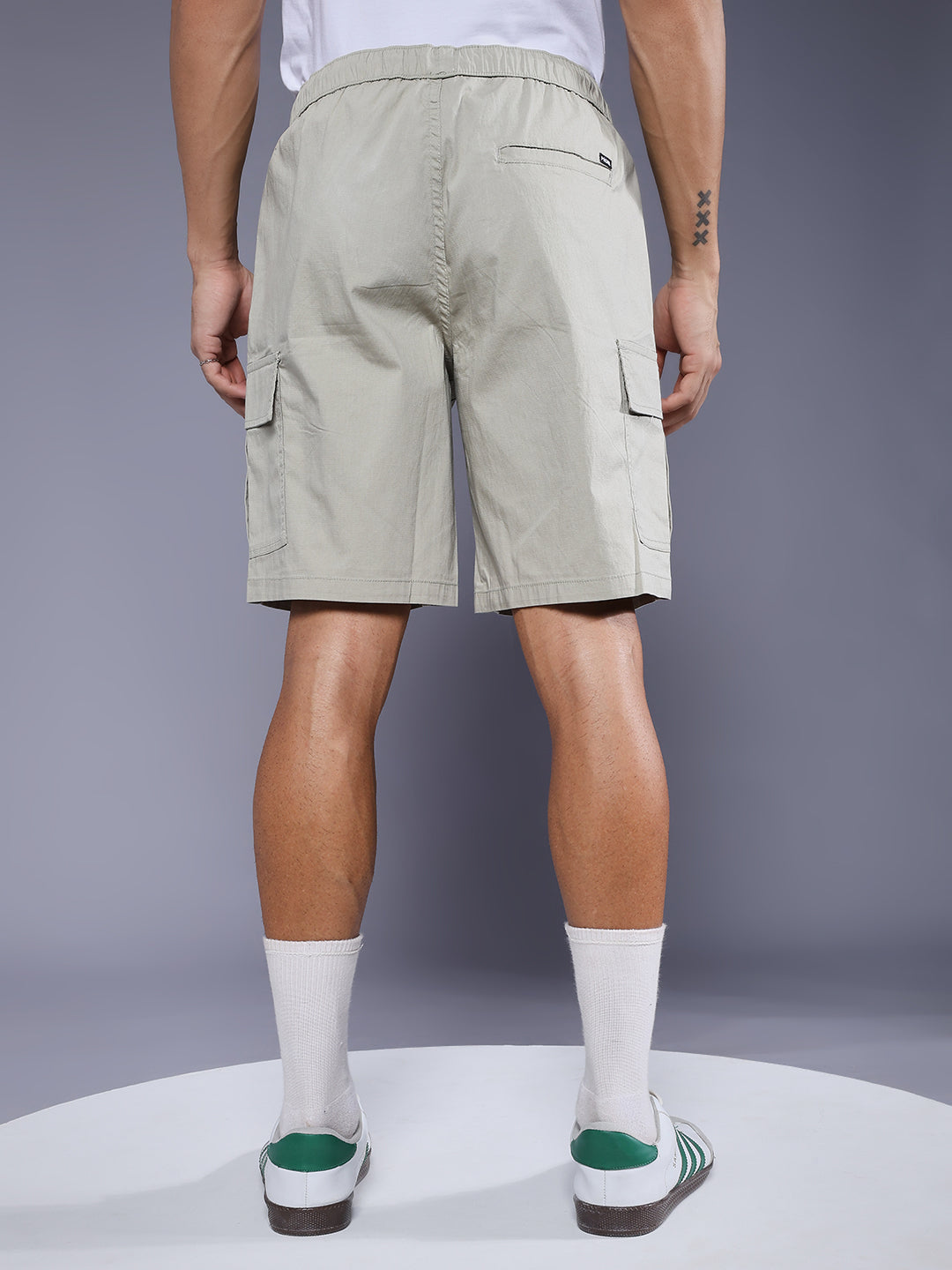 Mens Cotton Utility Shorts  – Olive