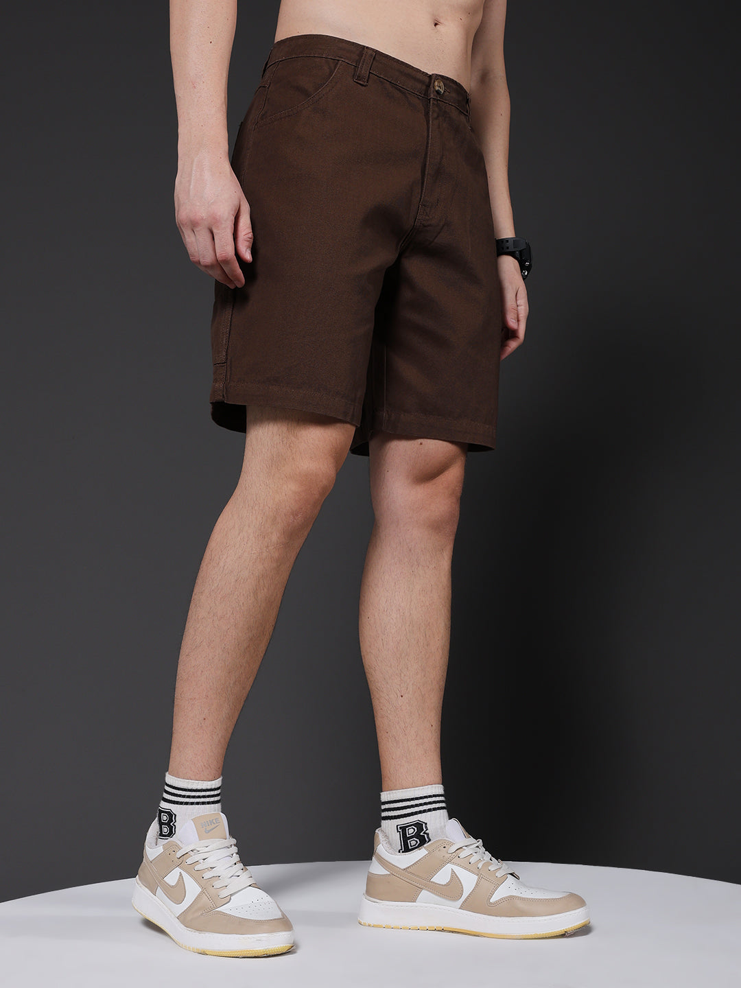 Mens Cotton Utility Shorts  – Khaki