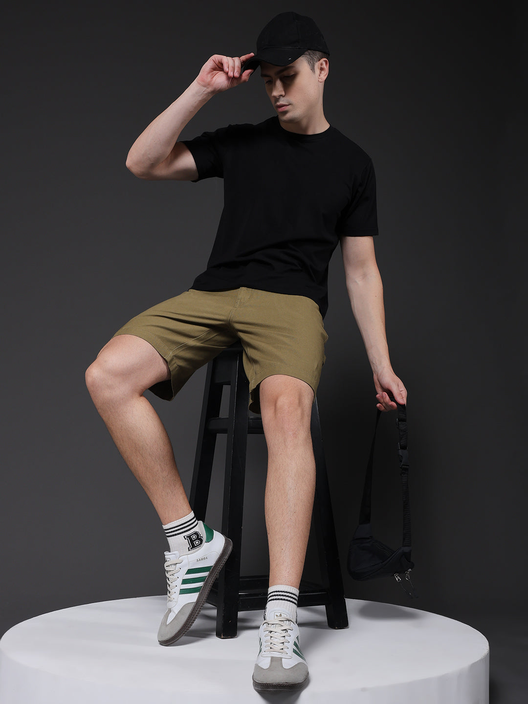 Mens Cotton Utility Shorts  – Olive