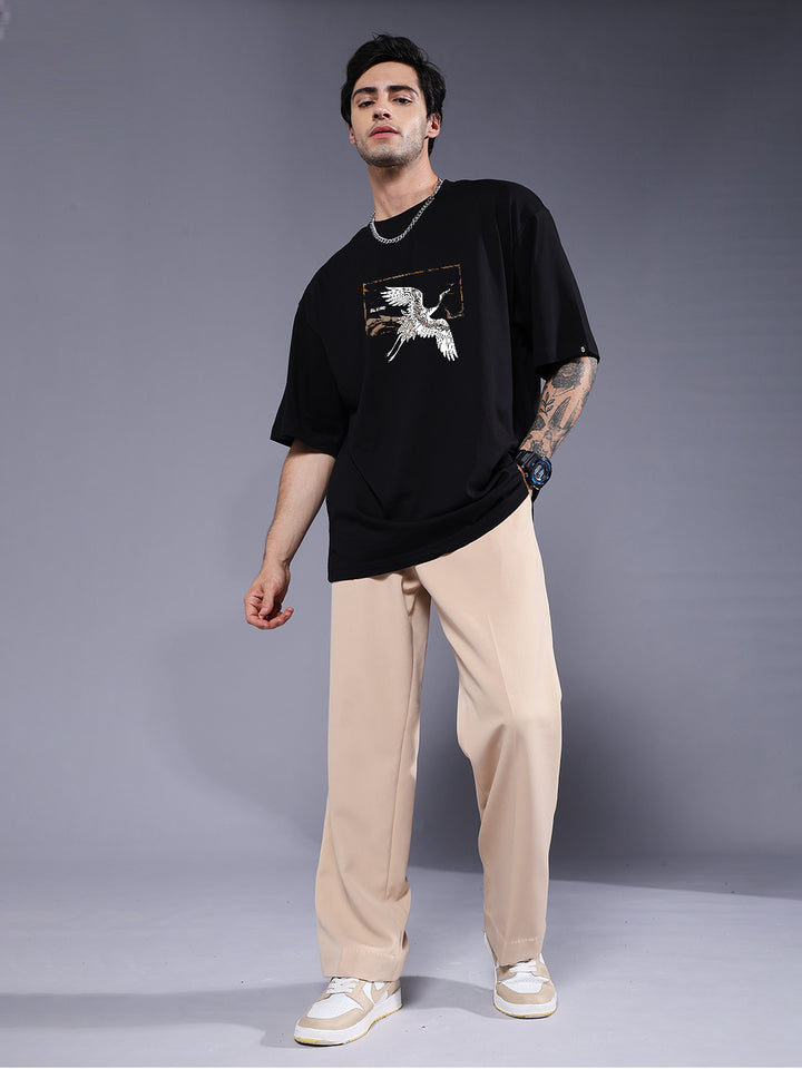 CONCRETE CRANES Men Oversized Terry Graphic T-Shirt