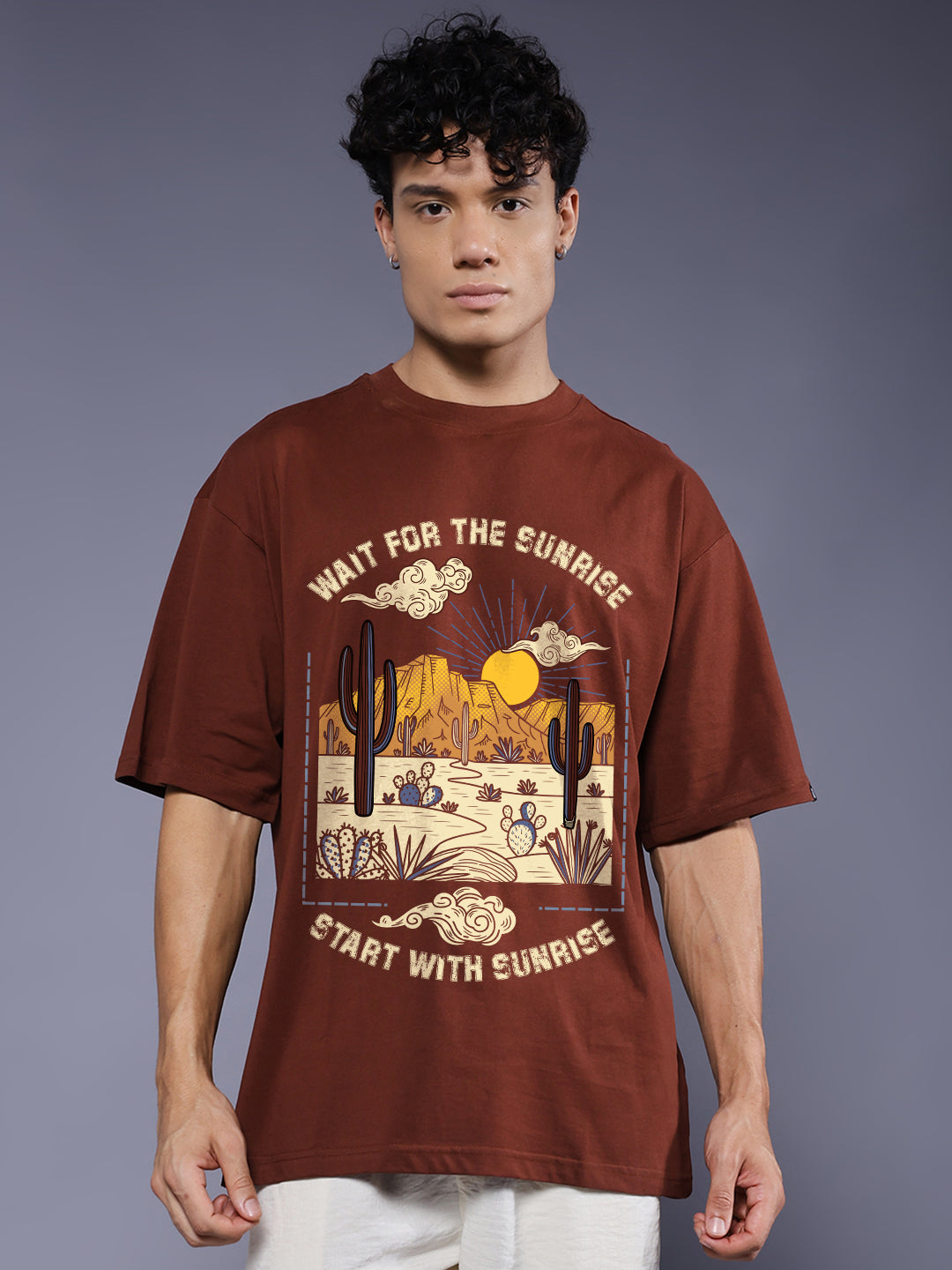 DESERT SUNSHINE Men Premium Oversized Terry T-shirt