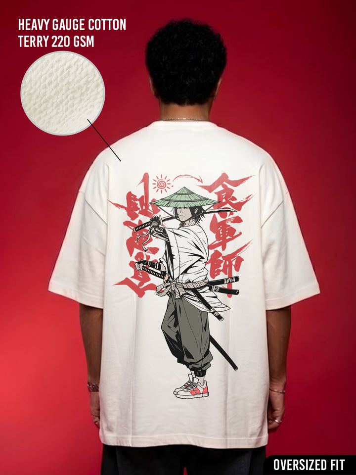 THE UNSEEN BLADE Men Terry Printed Oversized T-Shirt