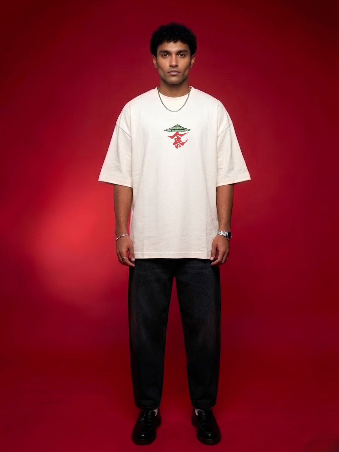 THE UNSEEN BLADE Men Terry Printed Oversized T-Shirt