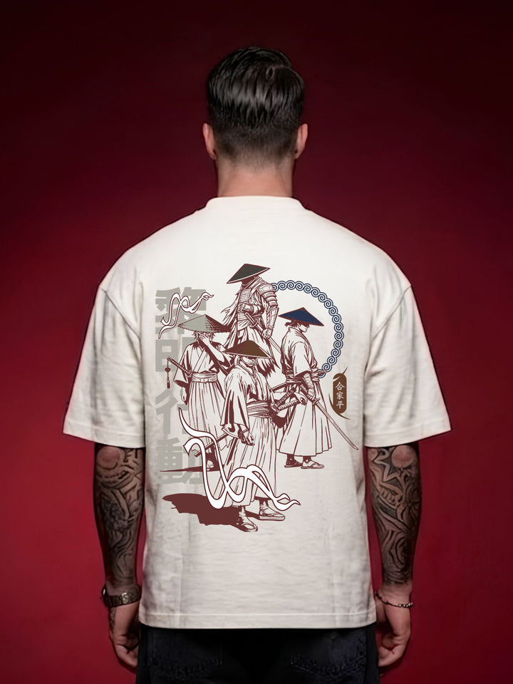 RONIN CIRCLE Men Terry Printed Oversized T-Shirt