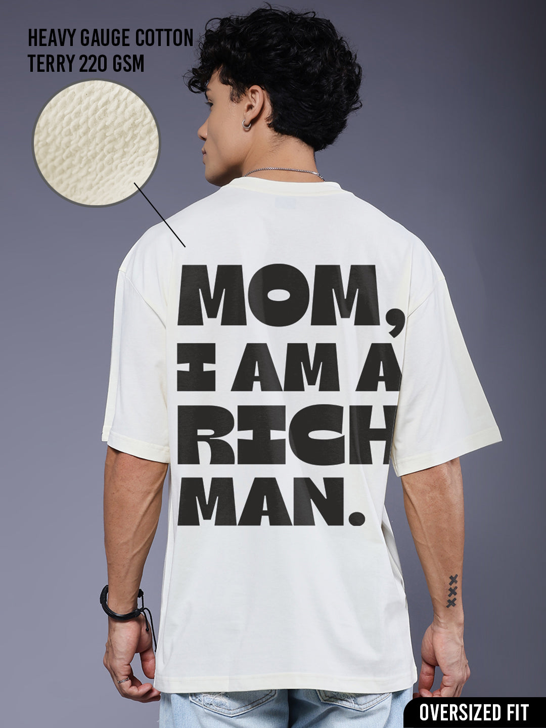 A RICH MAN Men Premium Oversized Terry T-shirt
