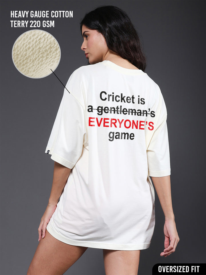 EVERYONE 'S GAME Women Oversized Terry Graphic T-Shirt