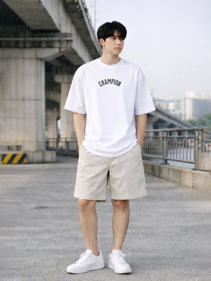 CHAMPION Men Terry Printed Oversized T-Shirt