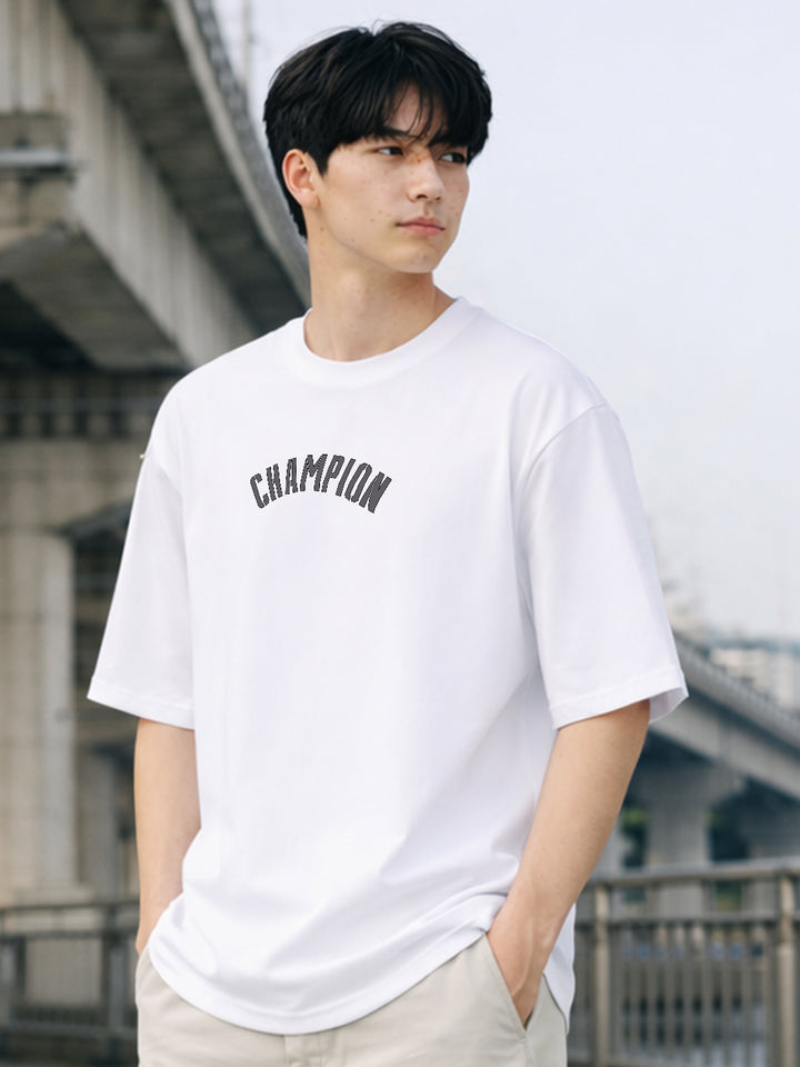 CHAMPION Men Terry Printed Oversized T-Shirt