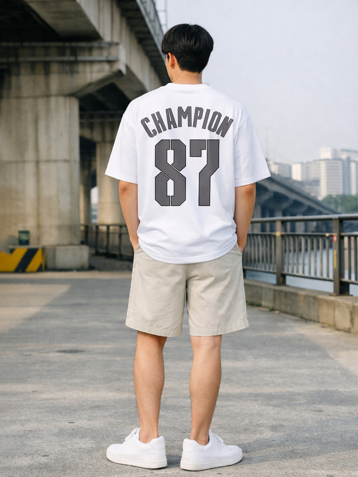 CHAMPION Men Terry Printed Oversized T-Shirt