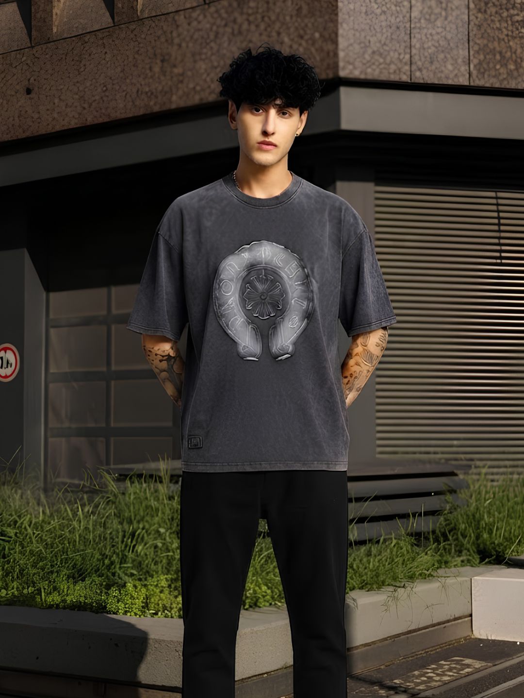 Men Premium Retro Wash Oversized Terry T-shirt
