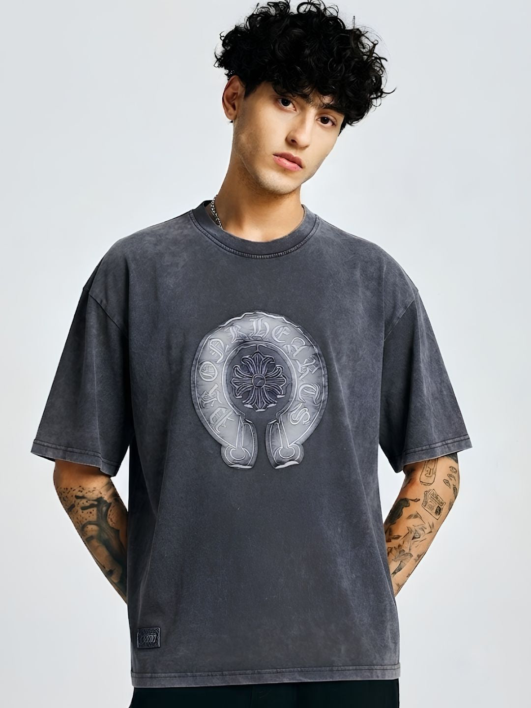 Men Premium Retro Wash Oversized Terry T-shirt