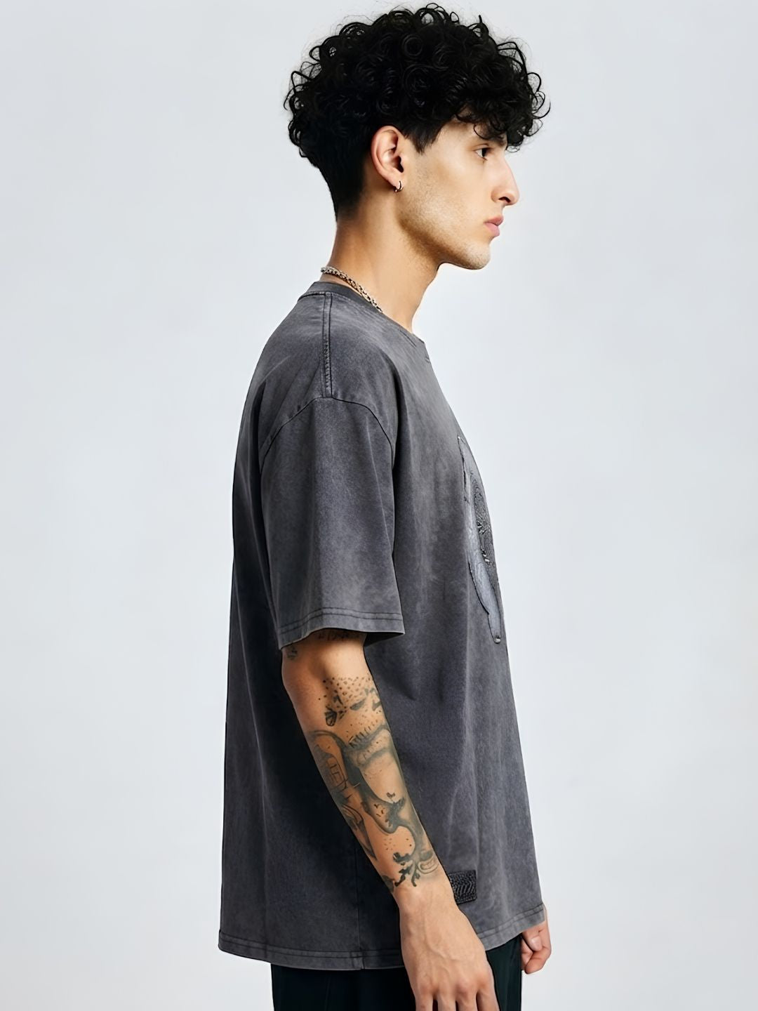 Men Premium Retro Wash Oversized Terry T-shirt