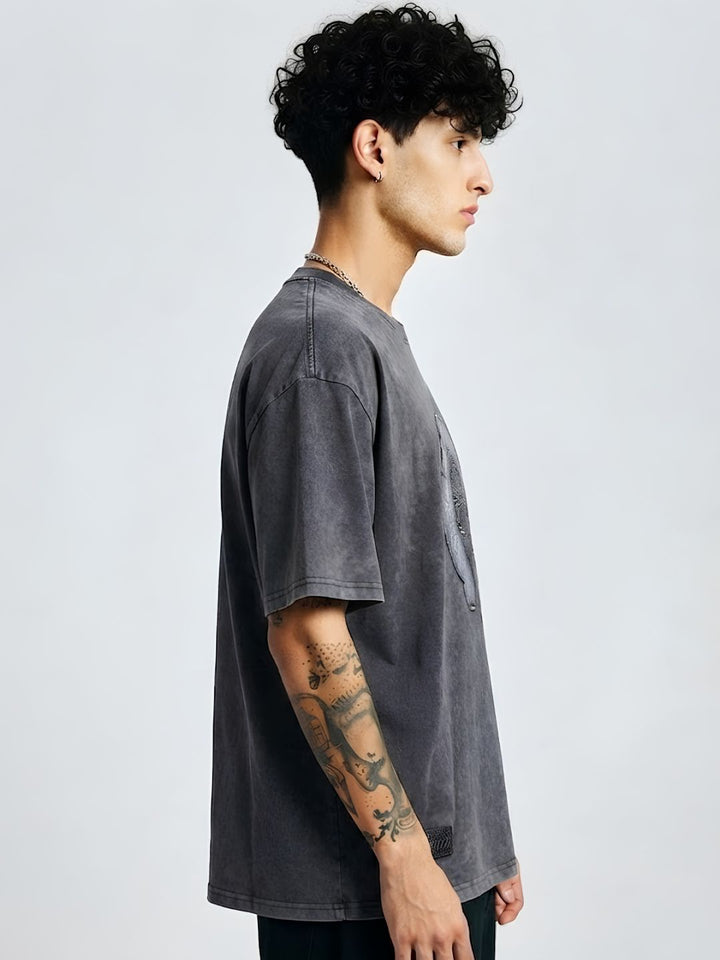 Men Premium Retro Wash Oversized Terry T-shirt