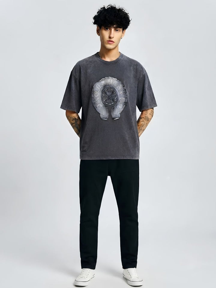 Men Premium Retro Wash Oversized Terry T-shirt