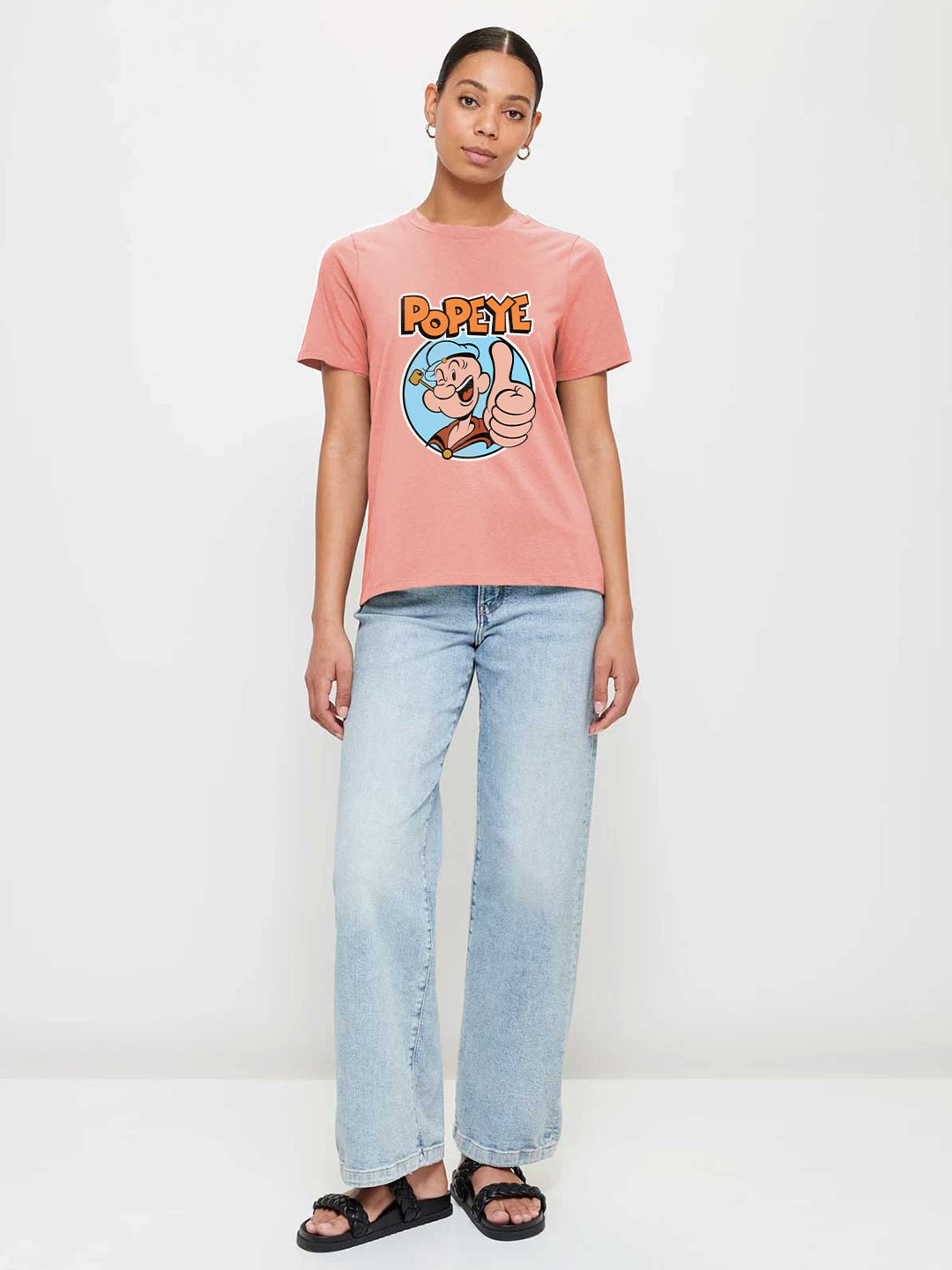 Popeye The Sailor Man Women Half Sleeve T-Shirt