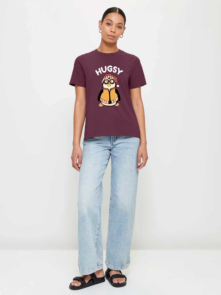 Hugsy Women Half Sleeve T-Shirt