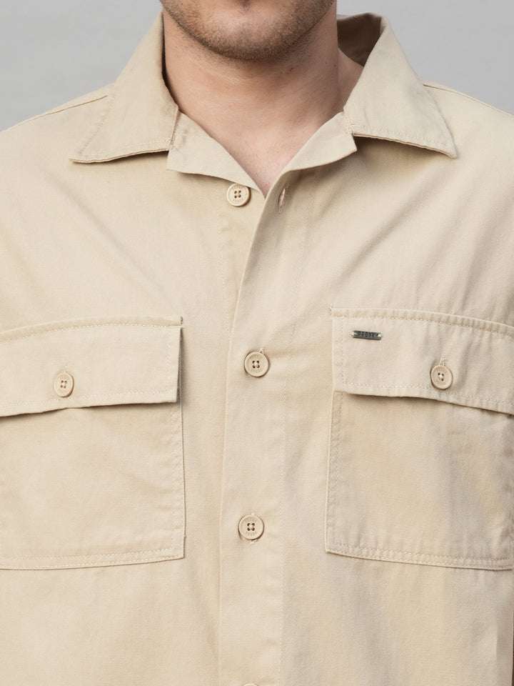 Solid Men Shacket - Off White