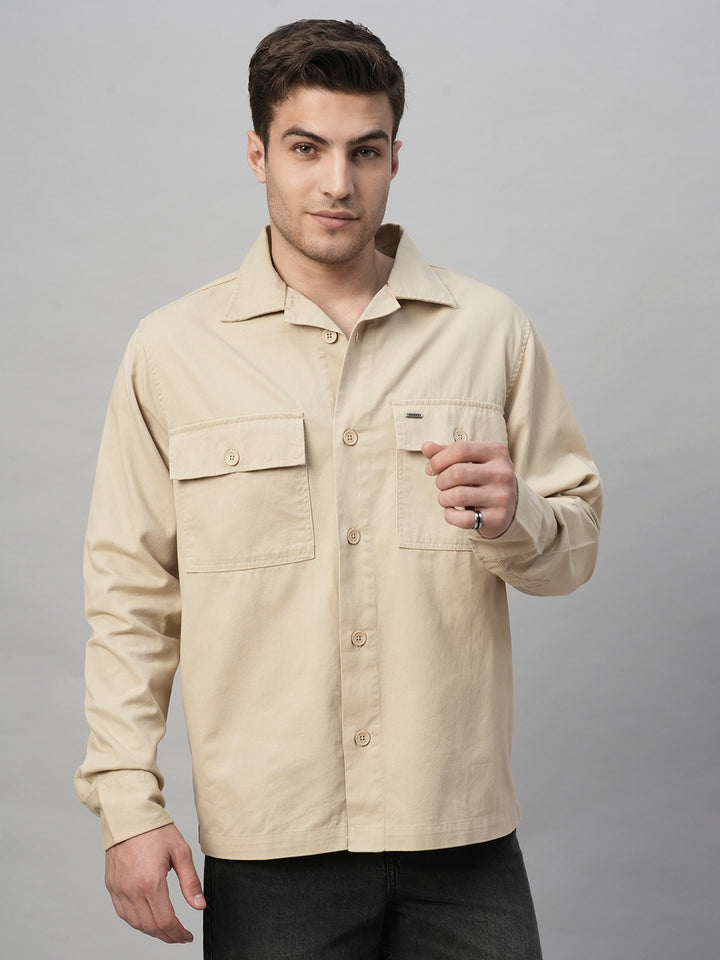 Solid Men Shacket - Off White