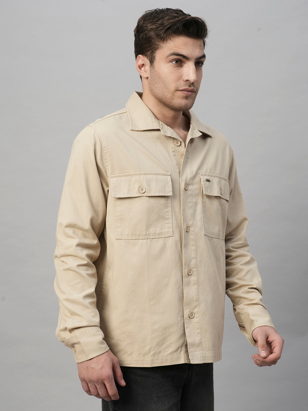 Solid Men Shacket - Off White