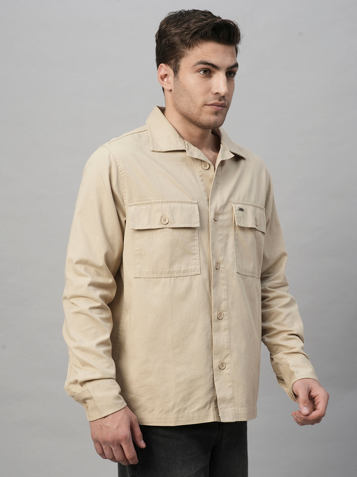 Solid Men Shacket - Off White