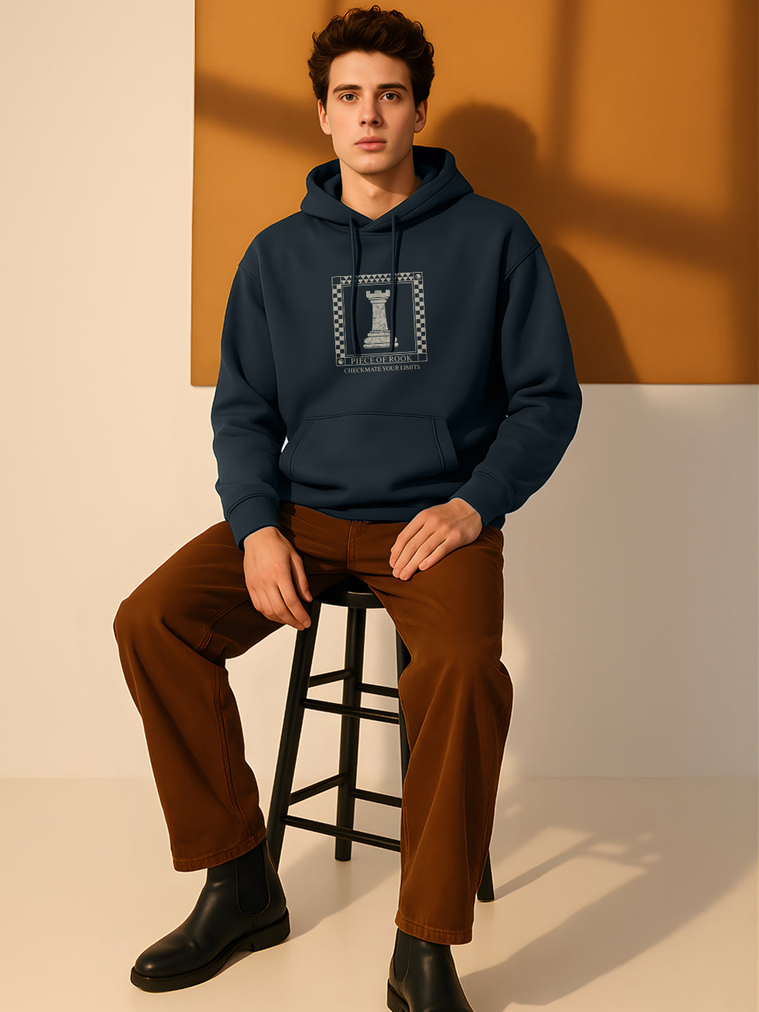 CHESS Men Drop Shoulder Premium Terry Hoodie